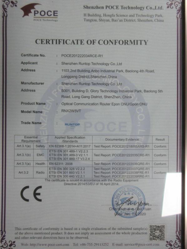 CE - Shenzhen Runtop Technology Co., Ltd.