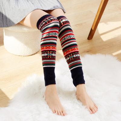 China New Autumn And Winter Women's Socks Breathable Warm Mixed Color Cashmere Knitted Gaiters for sale