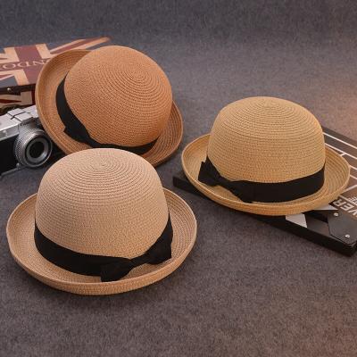 China Summer Bowknot Striped Sun Hat Beach Hat Straw Hat Wholesale for sale