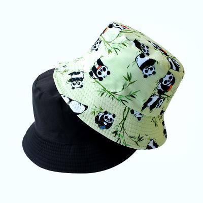 China New Outdoor Casual Double Sided Letters Panda/Sun Hat Men And Women Bucket Hats for sale