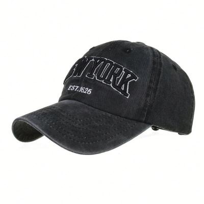 China breathable & New NEW YORK Embroidered Baseball Cap Washed Waterproof Summer Cotton for sale