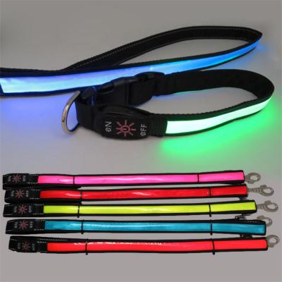 China Hot Viable Rechargeable USB LED Dog Collar and Leash Set for sale