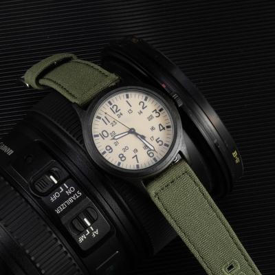 China Replacement Canvas Quick Release Change Leather Watch Band Straps For Samsung Active 2 for sale