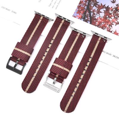 China EACHE Fabric OEM Correa De Reloj Braided Buckle Nylon Watch Band Fit Nylon Apple Watch Band for sale