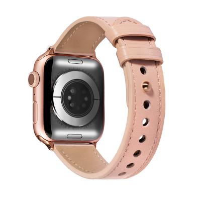 China New Product Adjustable Vintage EACHE Smart Watch Strap Leather Watch Band For Apple Watch 7 Series 6 5 4 3 2 1 for sale