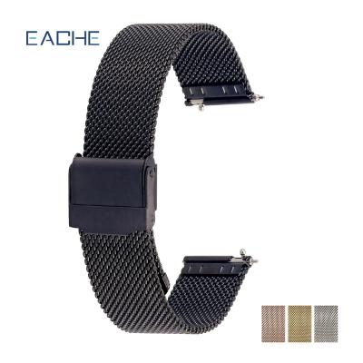 China EACHE Fashionable Stainless Steel Watch Band With Quick Return Spring Bar For Woman/Man Strap Fashion Metal Mesh Replaceable Watch Band for sale