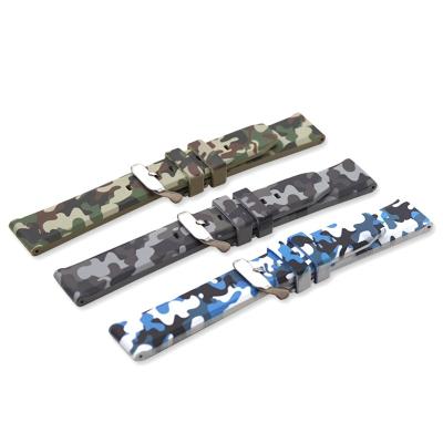 China EACHE Silicone Rubber Watch Band More Color 20mm 22mm 24mm Camouflage Silicone (Running) Watch Band for sale