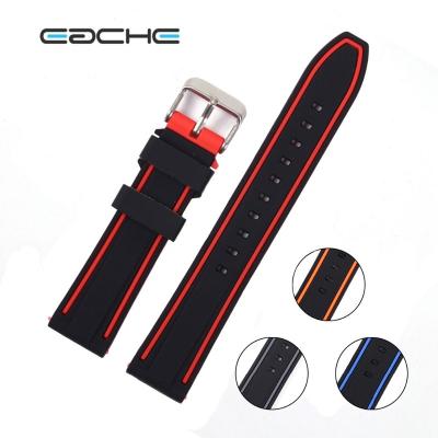 China Fanshion EACHE Wholesale High Quality Silicone Watch Strap 20mm 22mm 24mm 26mm Gray Blue Red Orange Stock for sale