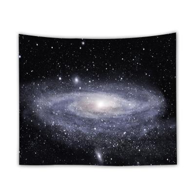 China Large Light Psychedelic Sky Black Star Tapestry Celestial Tapestry Wall Hanging Polyester Milky Way for sale