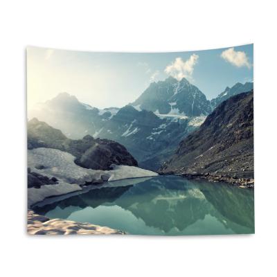 China Lightweight Cheap Natural Landscape Tapestry Wall Hanging Polyester Landscape Blanket Mountain Wall Tapestry for sale