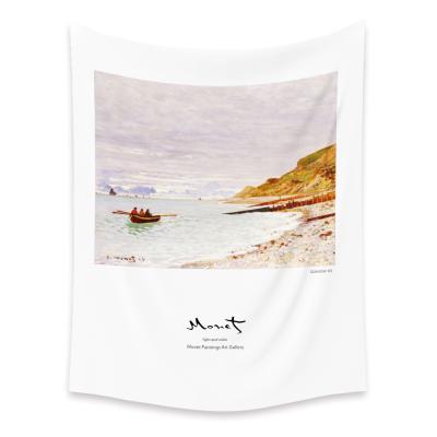 China Monet Scenic Painting Tapestry Light Wall Hanging Art Landscape Ocean Wall Cloth Carpet Blanket Spring Flower Tapestries for sale