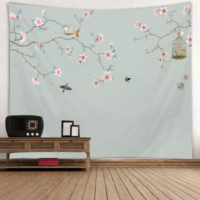 China Lotus Wall Hanging Natural Scenery Lightweight Chinese Landscape Tapestry Animal Painting Tapestry For Bedroom Tapestries for sale