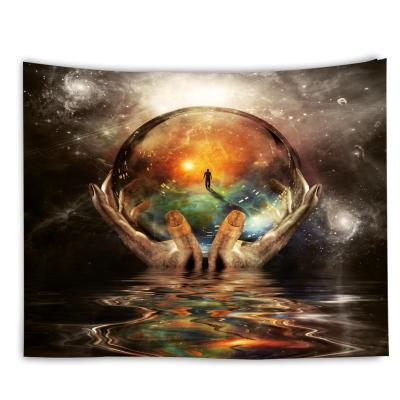 China Mandala Planet Elephant Wall Hanging Light Bohemian Hand Mushroom Psychedelic Tapestry for sale