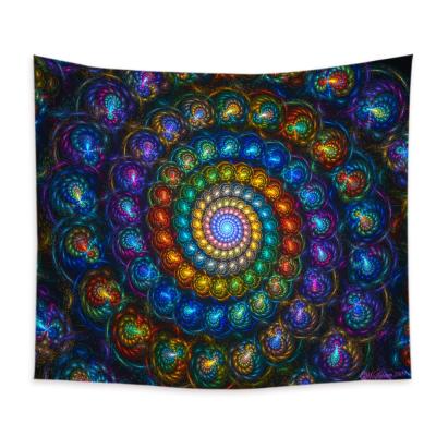 China Mandala Psychedelic Tapestry Light Indian Hippie Living Room Wall Hanging Decor Background Home Tapestry For Bedroom for sale