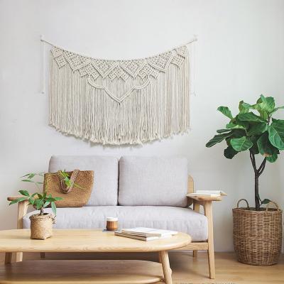 China Home Decor Art Macrame Wall Hanging Bohemian Woven Tapestry Nordic Light Modern Home Wall Hanging Style for sale