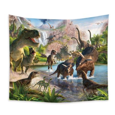 China Dinosaur Lightweight Tapestry Hippie Dinosaurs Leaves Wall Hanging Table Cloth Beach Towel Blanket Home Decorative Tapestry for sale