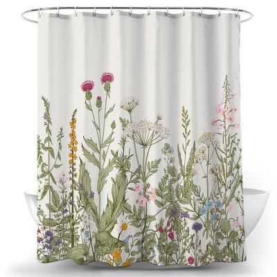 China Sustainable Flower Shower Curtain With Hook Moon Phase Bathroom Curtain Screen Home Decoration 3d Waterproof Shower Curtain for sale