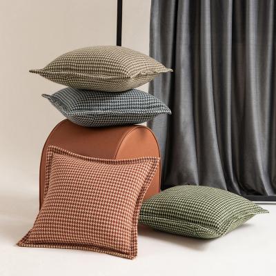 China Hot Sale Anti-Static Houndstooth Cushion Cover 45x45cm Sofa Throw Covers Home Living Room Pillow Cases for sale