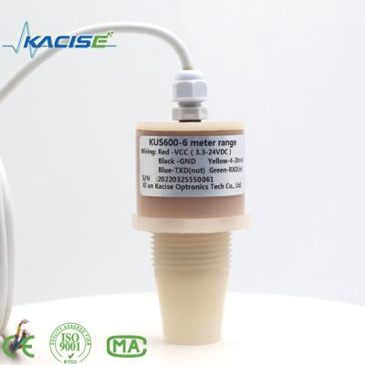 China The KUS600 ultrasonic sensor made of PVDF/PTFE materials is used for distance and liquid level measurement. for sale