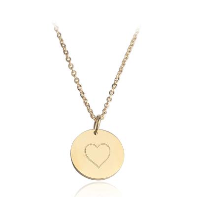 China TRENDY 18k Gold Plated Stainless Steel White Heart Pendant Necklace For Women for sale