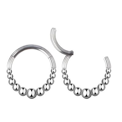 China 316L Surgical Steel Beaded Casting Clicker CLASSIC Ring Body Piercing Jewelry for sale