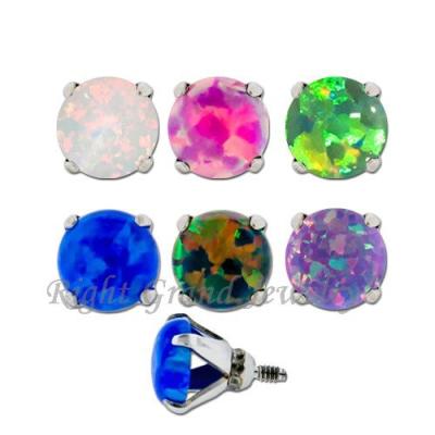 China New Micro Internally Threaded Dermal Piercing Opal Dermal Anchor Piercing Jewelry for sale