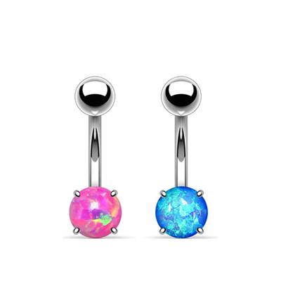 China For Belly Non - Dangle Opal Belly Button Ring Stainless Steel Belly Ring Navel for sale