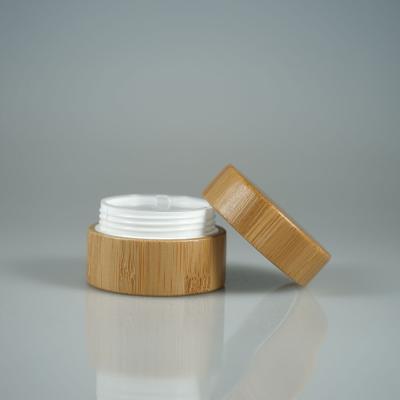 China 3g 5g 10g 15g 30g 50g plastic cosmetic bamboo eye cream jar/hand cream jar/lip balm container for sale