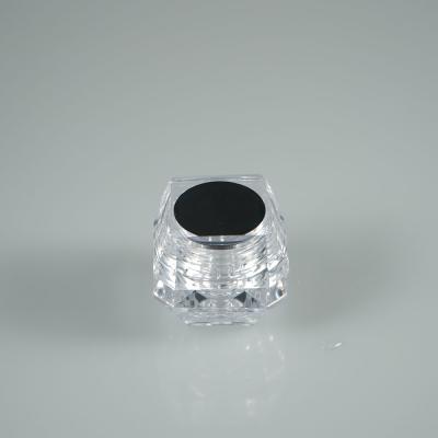 China Transparent Plastic Diamond 3g Mini Blush Cosmetic Packaging / Blush Jar / Nail Gel Container for sale