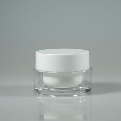 China 30g 50g Luxury Plastic White Acrylic Eye Essence Cream Jar, Empty Cosmetic Container, Recycled Eye Cream Box for sale