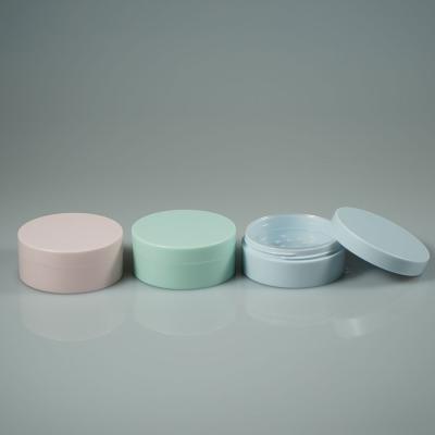 China Hot Selling Blue Plastic Eye Cream Mint Power 5g Loose Jar With Strainer, Plastic Blush Container for sale