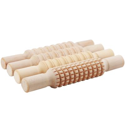 China DIY Handmade Wooden Textured Rolling Mud Embossed Stick Art Clay Pottery Tool Pattern with Pattern Pottery Tools for sale