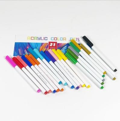 China Acrylic Paint Parks Markers - 21 Colors Permanent Paint Maker Set For Metal Fabric Canvas Paper Glass Wood 21-21 Ceramic Garden for sale