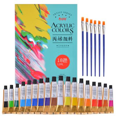 China color 18 Nox-Toxic 12ml tube package aluminum acrylic paint set used in arts and crafts for sale