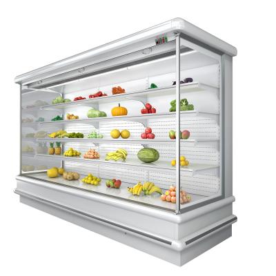 China Double-temperature Supermarket Front Open Refrigerator Low Noise Vegetable And Fruit Multideck Display for sale