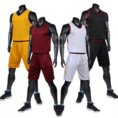 China New Custom Black Color Antibacterial Blank Suit Training Basketball Uniforms Singlet for sale