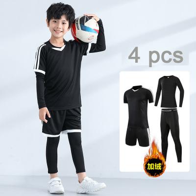 China OEM/ODM Supported Kids Breathable Fitness Suits 2PCS 4PCS Sets Sweat Shorts Styling T-shirts Sportswear Workout Clothes For Boy for sale