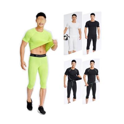 China Hot Sale Men's Fitness Clothing Gym Wear Breathable Single Workout Shirts 2 Pcs Custom Made Around Collar White Sports for sale