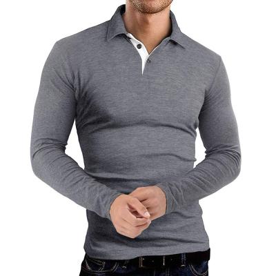 China Custom Logo Wear Gym Hot Selling Anti-pilling Fitness Long Sleeve Polo Plus Size Men's Shirts for sale