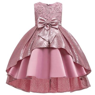 China Wholesale Anti-static Floral Bow Fluffy Embroidered Tulle Sleeveless Lace Babies Dress Party Princess Dresses for sale