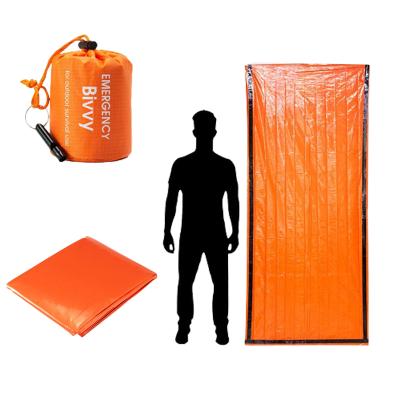 China Stock Warm Reflective Mylar Emergency Insulated Sleeping Bag , Survival Sleeping Bag for sale