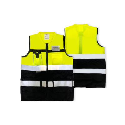 China Breathable Tape Mesh Fabric Construction Security Safety Reflective Vest for sale