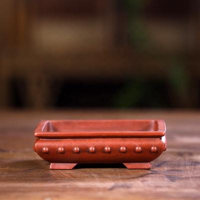 China CLASSIC Unglazed Rectangle Pot Handmade Yixing Bonsai Pot for sale