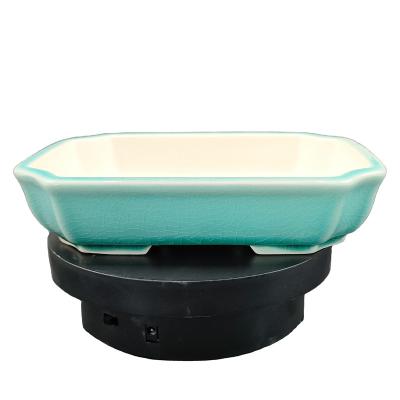 China Yixing CLASSIC Green Ice Glazed Para Bonsai Pot for sale