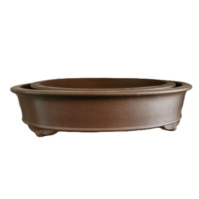 China CLASSIC Large Oval Purple Sand Yixing Bonsai Pot for sale