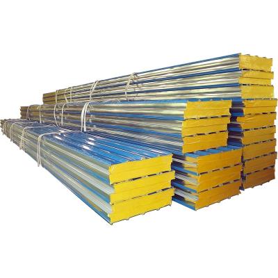 China Modern Color Rockwool Sandwich Steel Roof Insulated Panels Sandwich Wall Panel for sale