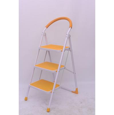 China Decorative Metal Step Ladder Folding Ladders 3 Steps Ladder Movable Metal Ladder Home for sale