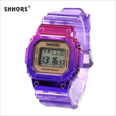 China 2019 New Student Alarm 3ATM Water Resistant Plastic Electronic Colorful Wrist Watch for sale