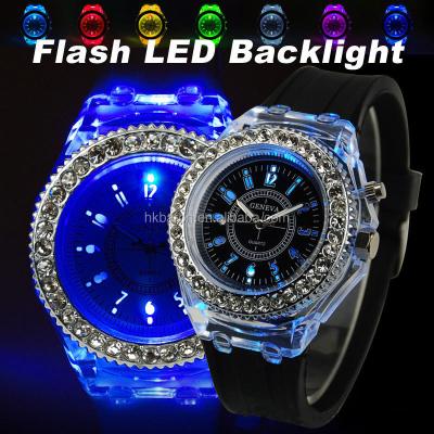 China Non-Specific Creative Silicone LED Backlight Instant Lady Watch for sale