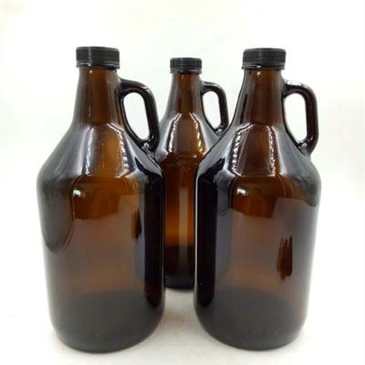 China 1/2 Gallon 64 Ounce Amber Glass Beer Growler for sale